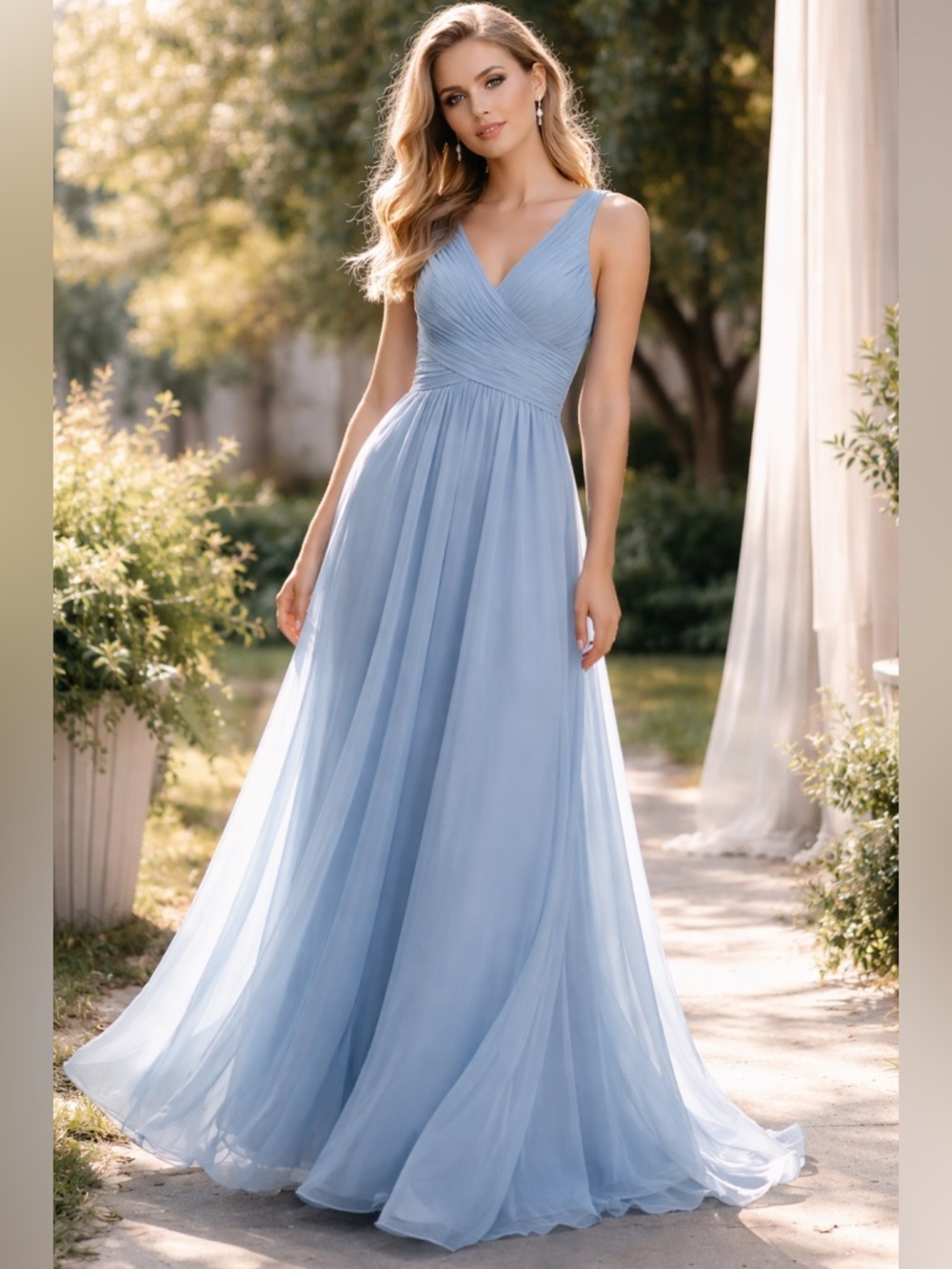 Flora Azazie Twilight Chiffon A-Line Bridesmaid Dress Size 10 ✨ New with Tag